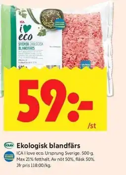 ICA Kvantum ICA Ekologisk blandfärs erbjuda