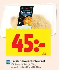 ICA Kvantum ICA. Färsk panerad schnitzel erbjuda