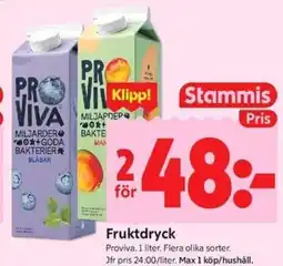 ICA Kvantum Proviva Fruktdryck erbjuda