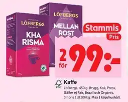 ICA Kvantum Löfbergs Kaffe erbjuda
