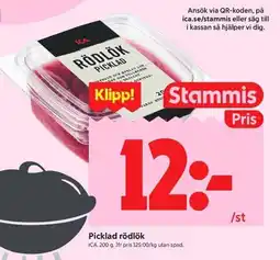 ICA Kvantum ICA Picklad rödlök erbjuda