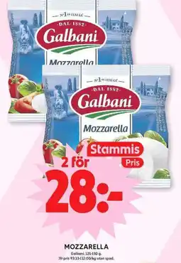 ICA Maxi GALBANI Mozzarella erbjuda