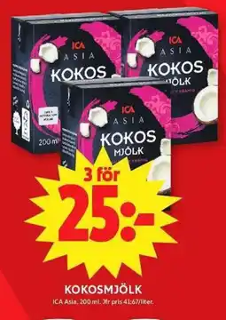 ICA Maxi ICA ASIA Kokosmjölk erbjuda