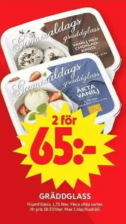 ICA Maxi TRIUMF GLASS Gräddglass erbjuda