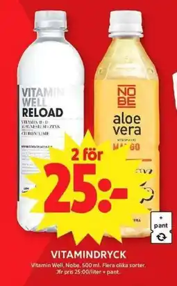 ICA Maxi VITAMIN WELL Vitamindryck erbjuda