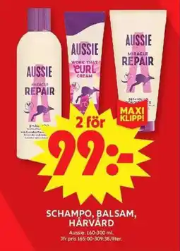 ICA Maxi AUSSIE Schampo, balsam, hårvård erbjuda