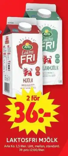 ICA Maxi ARLA Laktosfri mjölk erbjuda