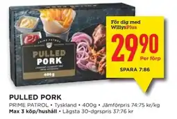 Willys PRIME PATROL Pulled pork erbjuda