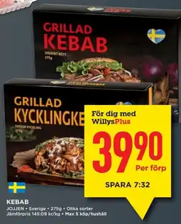 Willys Kebab erbjuda