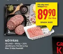 Willys Nötfärs erbjuda