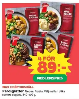 Coop FINDUS Färdigrätter erbjuda