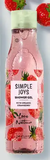 Oriflame SIMPLE JOYS Shower Gel with Organic Strawberry Love Nature erbjuda