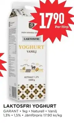 Willys GARANT Laktosfri yoghurt erbjuda