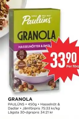 Willys PAULÚNS Granola erbjuda