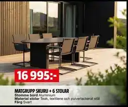 Bauhaus MATGRUPP SKURU + 6 STOLAR erbjuda