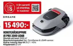 Bauhaus ROBOTGRÄSKLIPPARE A1 PRO 2000 LIDAR erbjuda