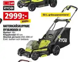 Bauhaus BATTERIGRÄSKLIPPARE RY18LMX40C-0 erbjuda