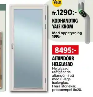 Bauhaus ALTANDÖRR HELGLASAD erbjuda