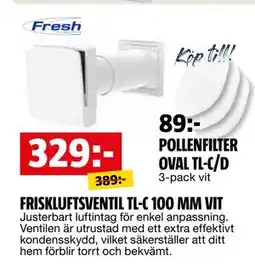 Bauhaus FRISKLUFTSVENTIL TL-C 100 MM VIT erbjuda