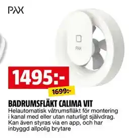 Bauhaus BADRUMSFLÄKT CALIMA VIT erbjuda