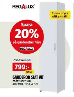 Bauhaus GARDEROB SLÄT VIT erbjuda