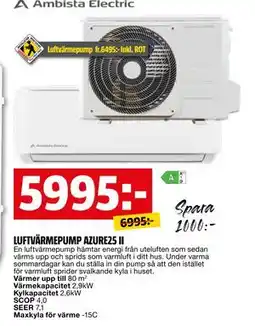 Bauhaus LUFTVÄRMEPUMP AZURE25 II erbjuda