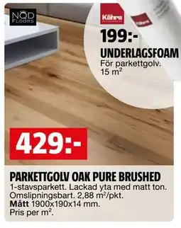 Bauhaus PARKETTGOLV OAK PURE BRUSHED erbjuda
