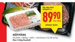 Willys NÖTFÄRS, Medlemspris erbjuda