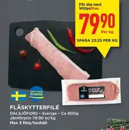 Willys FLÄSKYTTERFILÉ, Medlemspris erbjuda
