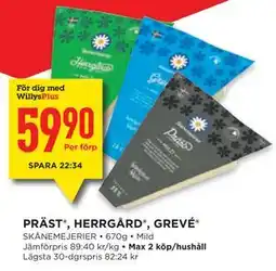 Willys PRÄST , HERRGÅRD , GREVÉ , Medlemspris erbjuda