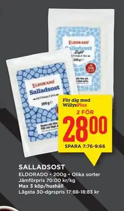 Willys SALLADSOST, Medlemspris erbjuda