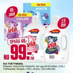 ÖoB VIA TVÄTTMEDEL erbjuda