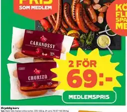 Coop Daglivs Kryddig korv, Medlemspris erbjuda