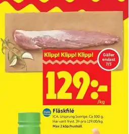 ICA Kvantum Fläskfilé erbjuda
