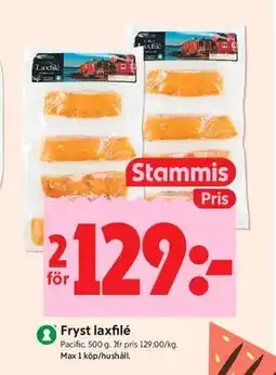 ICA Kvantum Fryst laxfilé, Medlemspris erbjuda