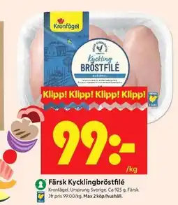 ICA Kvantum Färsk Kycklingbröstfilé erbjuda