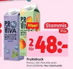 ICA Kvantum Fruktdryck, Medlemspris erbjuda