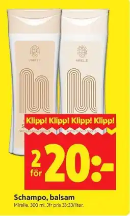 ICA Kvantum Schampo, balsam erbjuda