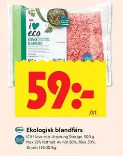 ICA Kvantum Ekologisk blandfärs erbjuda