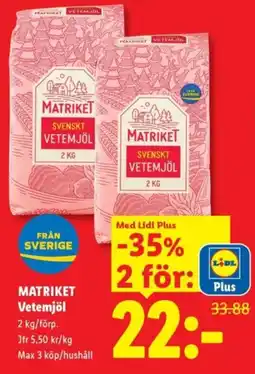Lidl MATRIKET Vetemjöl erbjuda