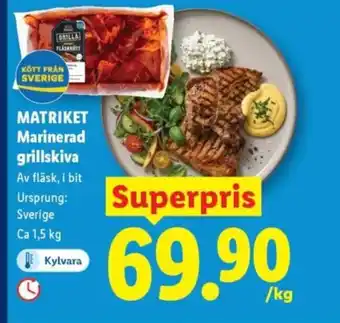 Lidl MATRIKET Marinerad grillskiva erbjuda