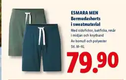 Lidl ESMARA MEN Bermudashorts i sweatmaterial erbjuda