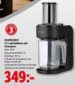Lidl SILVERCREST 2 i 1: spiralskärare och citruspress erbjuda