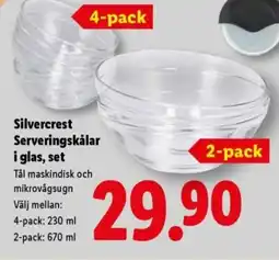 Lidl Silvercrest Serveringskålar i glas, set erbjuda
