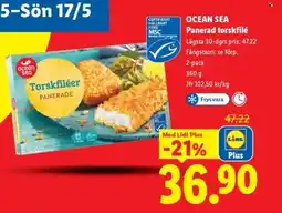 Lidl OCEAN SEA Panerad torskfilé erbjuda