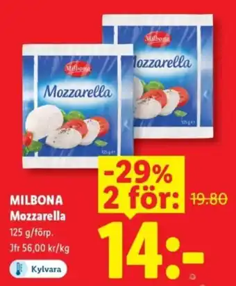 Lidl MILBONA Mozzarella erbjuda