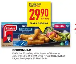 Willys FINDUS Fiskpinnar erbjuda