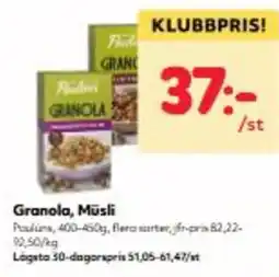 Hemköp Granola, Musli erbjuda