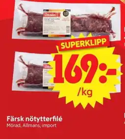 Nya Pulsen Färsk nötytterfilé Mörad, Allmans, import erbjuda