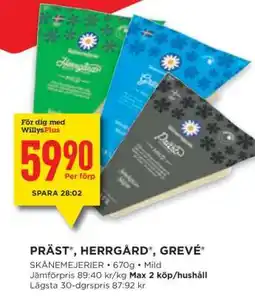 Willys PRÄST , HERRGÅRD , GREVE erbjuda